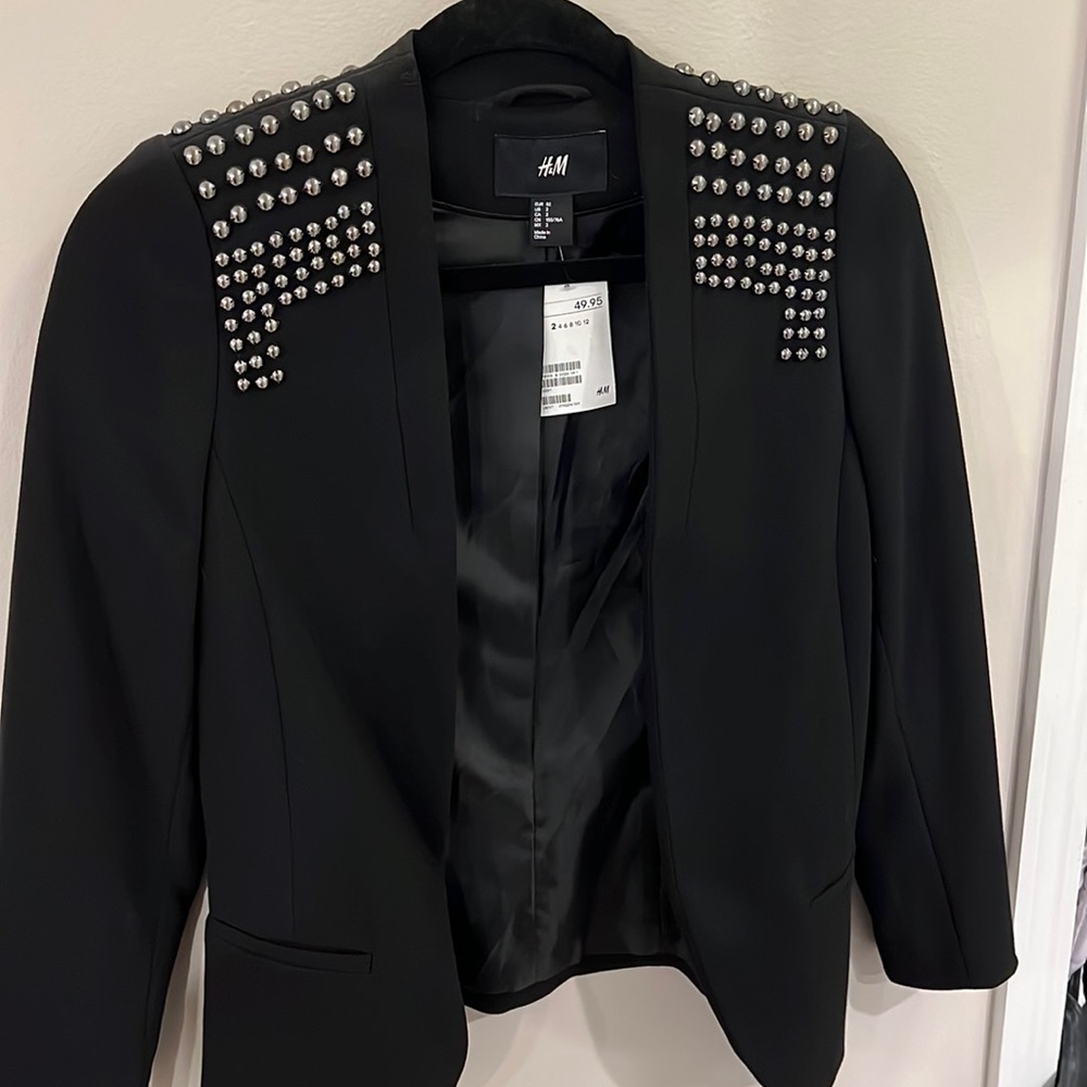 H&M studded blazer - black - size 2